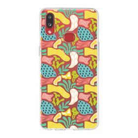Printify Samsung Galaxy A10s İle Uyumlu 1mm Kapak Memphis Desen Tasarımlı Şeffaf Silikon Cep Telefonu Kılıfı