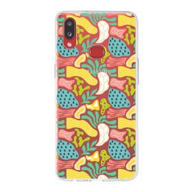 Printify Samsung Galaxy A10s İle Uyumlu 1mm Kapak Memphis Desen Tasarımlı Şeffaf Silikon Cep Telefonu Kılıfı
