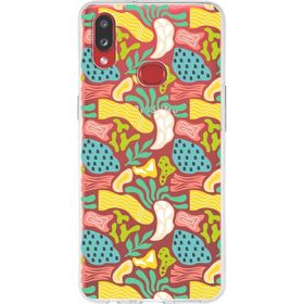 Printify Samsung Galaxy A10s İle Uyumlu 1mm Kapak Memphis Desen Tasarımlı Şeffaf Silikon Cep Telefonu Kılıfı