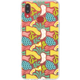 Printify Samsung Galaxy A10s İle Uyumlu 1mm Kapak Memphis Desen Tasarımlı Şeffaf Silikon Cep Telefonu Kılıfı