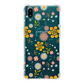 Printify Samsung Galaxy A10S Uyumlu Köşe Korumalı Antişok Kapak Çiçek Tasarımlı Şeffaf Kılıf