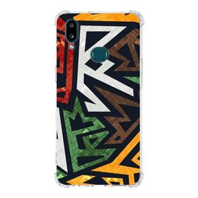 Printify Samsung Galaxy A10s Uyumlu Köşe Korumalı Antişok Kapak Grafiti Tasarımlı Şeffaf Kılıf