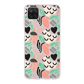 Printify Samsung Galaxy A11 İle Uyumlu 1mm Kapak Memphis Desen Tasarımlı Şeffaf Silikon Cep Telefonu Kılıfı