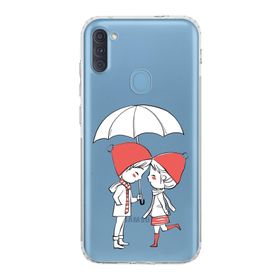 Printify Samsung Galaxy A11 Kamera Korumalı Kapak Aşk Tasarımlı Şeffaf Kılıf