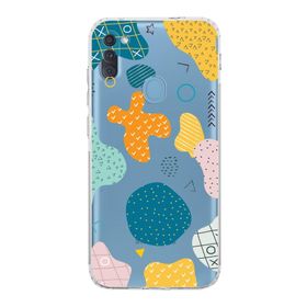 Printify Samsung Galaxy A11 Kamera Korumalı Kapak Geometrik Şekiller Tasarımlı Şeffaf Kılıf