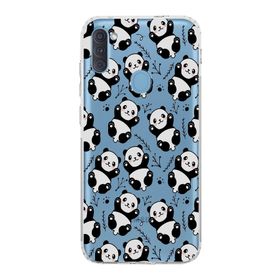 Printify Samsung Galaxy A11 Kamera Korumalı Kapak Panda Tasarımlı Şeffaf Kılıf