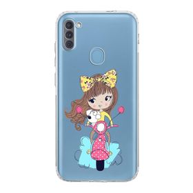 Printify Samsung Galaxy A11 Kamera Korumalı Kapak Vespagirl Tasarımlı Şeffaf Kılıf