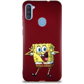 Printify Samsung Galaxy A11 Soft Premier Kapak Sünger Bob Tasarımlı Silikon Cep Telefonu Kılıfı