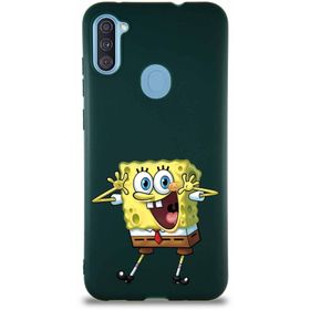 Printify Samsung Galaxy A11 Soft Premier Kapak Sünger Bob Tasarımlı Silikon Cep Telefonu Kılıfı