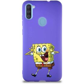 Printify Samsung Galaxy A11 Soft Premier Kapak Sünger Bob Tasarımlı Silikon Cep Telefonu Kılıfı