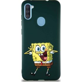 Printify Samsung Galaxy A11 Soft Premier Kapak Sünger Bob Tasarımlı Silikon Cep Telefonu Kılıfı