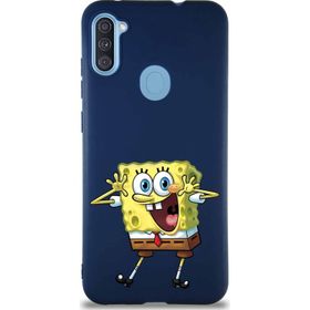 Printify Samsung Galaxy A11 Soft Premier Kapak Sünger Bob Tasarımlı Silikon Cep Telefonu Kılıfı