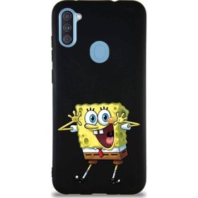 Printify Samsung Galaxy A11 Soft Premier Kapak Sünger Bob Tasarımlı Silikon Cep Telefonu Kılıfı