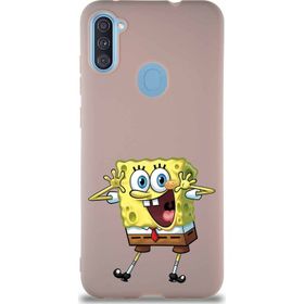Printify Samsung Galaxy A11 Soft Premier Kapak Sünger Bob Tasarımlı Silikon Cep Telefonu Kılıfı