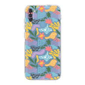 Printify Samsung Galaxy A11 Uyumlu Kamera Korumalı Kapak Memphis Desen B Tasarımlı Şeffaf Kılıf