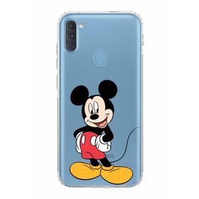 Printify Samsung Galaxy A11 Uyumlu Kamera Korumalı Kapak Mickey Mouse E Tasarımlı Şeffaf Kılıf
