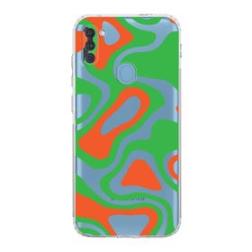 Printify Samsung Galaxy A11 Uyumlu Kamera Korumalı Kapak Renkli Desen E Tasarımlı Şeffaf Kılıf