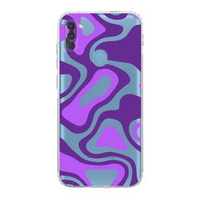 Printify Samsung Galaxy A11 Uyumlu Kamera Korumalı Kapak Renkli Desen F Tasarımlı Şeffaf Kılıf
