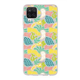 Printify Samsung Galaxy A12 İle Uyumlu 1mm Kapak Memphis Desen Tasarımlı Şeffaf Silikon Cep Telefonu Kılıfı
