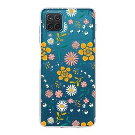 Printify Samsung Galaxy A12 Kamera Korumalı Kapak Çiçek Tasarımlı Şeffaf Kılıf