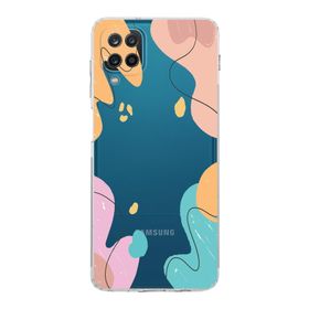 Printify Samsung Galaxy A12 Kamera Korumalı Kapak Karışık Renkler Tasarımlı Şeffaf Kılıf