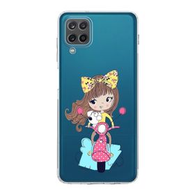Printify Samsung Galaxy A12 Kamera Korumalı Kapak Vespagirl Tasarımlı Şeffaf Kılıf