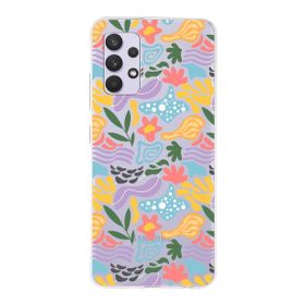 Printify Samsung Galaxy A13 İle Uyumlu 1mm Kapak Memphis Desen Tasarımlı Şeffaf Silikon Cep Telefonu Kılıfı