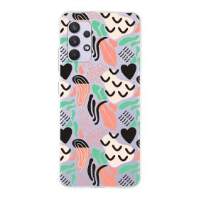 Printify Samsung Galaxy A13 İle Uyumlu 1mm Kapak Memphis Desen Tasarımlı Şeffaf Silikon Cep Telefonu Kılıfı
