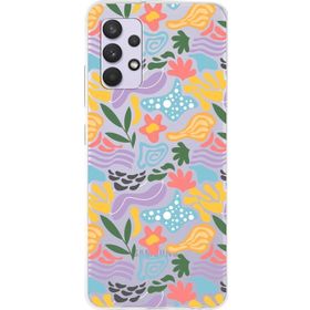 Printify Samsung Galaxy A13 İle Uyumlu 1mm Kapak Memphis Desen Tasarımlı Şeffaf Silikon Cep Telefonu Kılıfı