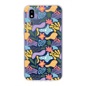 Printify Samsung Galaxy A14 İle Uyumlu 1mm Kapak Memphis Desen Tasarımlı Şeffaf Silikon Cep Telefonu Kılıfı