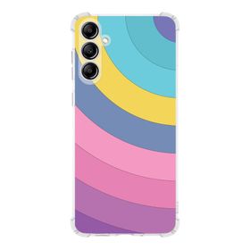 Printify Samsung Galaxy A14 Uyumlu Köşe Korumalı Antişok Kapak Renk Cümbüşü Tasarımlı Şeffaf Silikon Kılıf