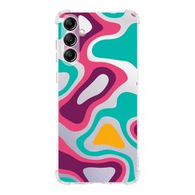 Printify Samsung Galaxy A14 Uyumlu Köşe Korumalı Antişok Kapak Renkli Desen Tasarımlı Şeffaf Silikon Kılıf