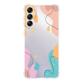 Printify Samsung Galaxy A15 Uyumlu Köşe Korumalı Antişok Kapak Karışık Renkler Tasarımlı Şeffaf Silikon Kılıf
