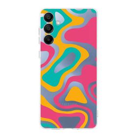 Printify Samsung Galaxy A16 Uyumlu Kamera Korumalı Renkli Desen Tasarımlı Şeffaf Silikon Kılıf