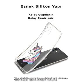 Printify Samsung Galaxy A16 Uyumlu Kamera Korumalı Unicorn Tasarımlı Şeffaf Silikon Kılıf