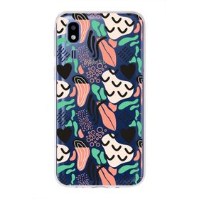 Printify Samsung Galaxy A2 Core İle Uyumlu 1mm Kapak Memphis Desen Tasarımlı Şeffaf Silikon Cep Telefonu Kılıfı