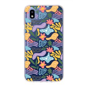 Printify Samsung Galaxy A2 Core İle Uyumlu 1mm Kapak Memphis Desen Tasarımlı Şeffaf Silikon Cep Telefonu Kılıfı