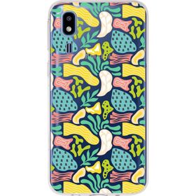 Printify Samsung Galaxy A2 Core İle Uyumlu 1mm Kapak Memphis Desen Tasarımlı Şeffaf Silikon Cep Telefonu Kılıfı