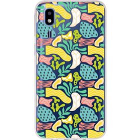 Printify Samsung Galaxy A2 Core İle Uyumlu 1mm Kapak Memphis Desen Tasarımlı Şeffaf Silikon Cep Telefonu Kılıfı