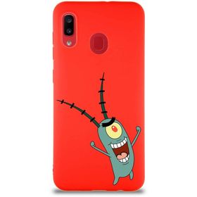 Printify Samsung Galaxy A20 Soft Premier Kapak Plankton Tasarımlı Silikon Cep Telefonu Kılıfı
