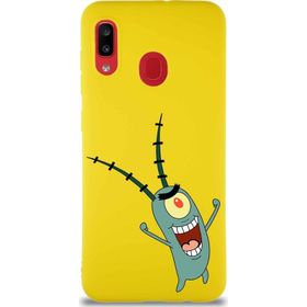 Printify Samsung Galaxy A20 Soft Premier Kapak Plankton Tasarımlı Silikon Cep Telefonu Kılıfı