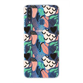 Printify Samsung Galaxy A20e İle Uyumlu 1mm Kapak Memphis Desen Tasarımlı Şeffaf Silikon Cep Telefonu Kılıfı