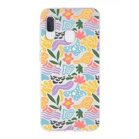 Printify Samsung Galaxy A20e İle Uyumlu 1mm Kapak Memphis Desen Tasarımlı Şeffaf Silikon Cep Telefonu Kılıfı