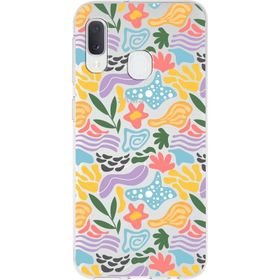 Printify Samsung Galaxy A20e İle Uyumlu 1mm Kapak Memphis Desen Tasarımlı Şeffaf Silikon Cep Telefonu Kılıfı
