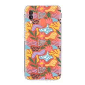 Printify Samsung Galaxy A20e Uyumlu Kamera Korumalı Kapak Memphis Desen Tasarımlı Şeffaf Cep Telefonu Kılıfı