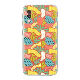 Printify Samsung Galaxy A20e Uyumlu Kamera Korumalı Kapak Memphis Desen Tasarımlı Şeffaf Cep Telefonu Kılıfı