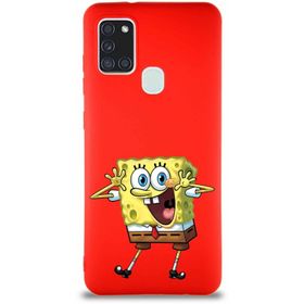 Printify Samsung Galaxy A21s Soft Premier Kapak Sünger Bob Tasarımlı Silikon Cep Telefonu Kılıfı