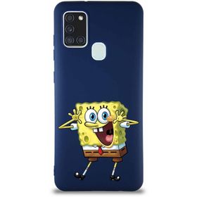 Printify Samsung Galaxy A21s Soft Premier Kapak Sünger Bob Tasarımlı Silikon Cep Telefonu Kılıfı