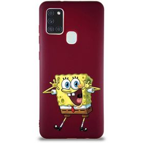 Printify Samsung Galaxy A21s Soft Premier Kapak Sünger Bob Tasarımlı Silikon Cep Telefonu Kılıfı