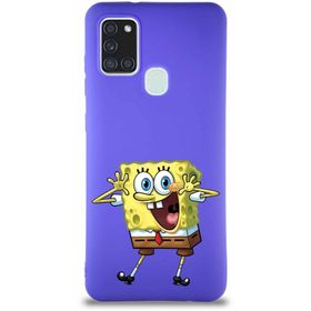 Printify Samsung Galaxy A21s Soft Premier Kapak Sünger Bob Tasarımlı Silikon Cep Telefonu Kılıfı